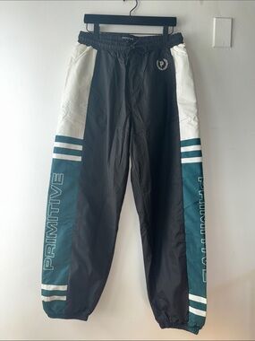Primitive Black & Teal Panel Track Joggers MENS LARGE NEW WITH TAGS